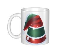 WHJDPP Tasse en céramique avec chapeau de Noël en cristal pour cappuccino, latte, céréales, yaourt, lait, boissons chaudes ou froides, four à micro-ondes