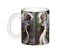 WHJDPP Tasse en céramique avec image de koala pour cappuccino, latte, céréales, yaourt, lait, boissons chaudes ou froides, four à micro-ondes
