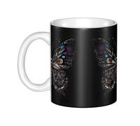 WHJDPP Tasse en céramique avec image de papillon pour cappuccino, latte, céréales, yaourt, lait, boissons chaudes ou froides, four à micro-ondes