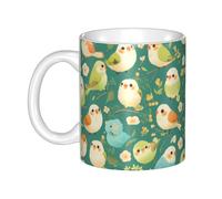 WHJDPP Tasse en céramique avec image de petit oiseau pour cappuccino, latte, céréales, yaourt, lait, boissons chaudes ou froides, four à micro-ondes