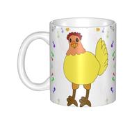 WHJDPP Tasse en céramique avec image de poule chantante pour cappuccino, latte, céréales, yaourt, lait, boissons chaudes ou froides, four à micro-ondes