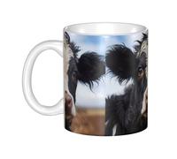 WHJDPP Tasse en céramique avec image de vache mignonne pour cappuccino, latte, céréales, yaourt, lait, boissons chaudes ou froides, four à micro-ondes
