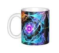 WHJDPP Tasse en céramique avec image en huit dimensions pour cappuccino, latte, céréales, yaourt, lait, boissons chaudes ou froides, four à micro-ondes