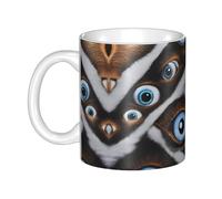 WHJDPP Tasse en céramique avec impression « The evil eye looked » pour cappuccino, latte, céréales, yaourt, lait, boissons chaudes ou froides, four à micro-ondes