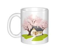 WHJDPP Tasse en céramique avec inscription « People under the flower trees » - Pour cappuccino, latte, céréales, yaourt, lait, boissons chaudes ou froides - Four à micro-ondes