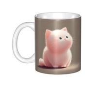 WHJDPP Tasse en céramique avec motif chaton Dazed pour cappuccino, latte, céréales, yaourt, lait, boissons chaudes ou froides, four à micro-ondes