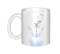 WHJDPP Tasse en céramique avec motif colombe blanche sur le bonhomme de neige pour cappuccino, latte, céréales, yaourt, lait, boissons chaudes ou froides, four à micro-ondes