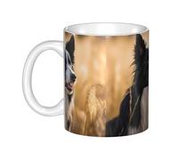 WHJDPP Tasse en céramique Border Collie pour cappuccino, latte, céréales, yaourt, lait, boissons chaudes ou froides, four à micro-ondes