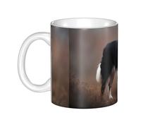 WHJDPP Tasse en céramique Border Collie pour cappuccino, latte, céréales, yaourt, lait, boissons chaudes ou froides, four à micro-ondes