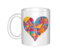 WHJDPP Tasse en céramique colorée fragments d'amour pour cappuccino, latte, céréales, yaourt, lait, boissons chaudes ou froides, four à micro-ondes