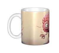 WHJDPP Tasse en céramique imprimée cerveau humain pour cappuccino, latte, céréales, yaourt, lait, boissons chaudes ou froides, four à micro-ondes
