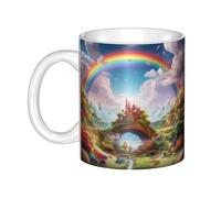 WHJDPP Tasse en céramique Little World Under the Rainbow Picture pour cappuccino, latte, céréales, yaourt, lait, boissons chaudes ou froides, four à micro-ondes