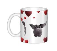 WHJDPP Tasse en céramique Love is Floating pour cappuccino, latte, céréales, yaourt, lait, boissons chaudes ou froides, four à micro-ondes