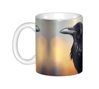 WHJDPP Tasse en céramique Ravens pour cappuccino, latte, céréales, yaourt, lait, boissons chaudes ou froides, four à micro-ondes