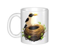 WHJDPP Tasse en céramique « The bird return to its nest » pour cappuccino, latte, céréales, yaourt, lait, boissons chaudes ou froides, four à micro-ondes