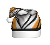 WHJDPP Tête de tigre avec un look féroce Image Chapeau de Noël en peluche pour homme et femme