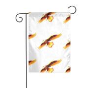 WHJDPP Un aigle enflammé s'envole dans le ciel nocturne Impression de drapeaux de jardin 30,5 x 45,7 cm pour décoration de cour avec une largeur de poteau de 3 cm (drapeau uniquement, mât non inclus)