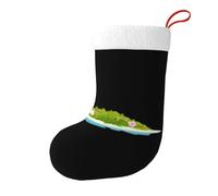 WHJDPP Une île pleine de fleurs imprimées chaussettes de Noël décoratives pour décorer les bureaux, les arbres de Noël