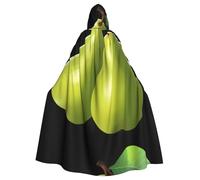 WHJDPP Une paire de belles poires imprimées Halloween Cape à capuche pour adulte avec nœud papillon pour fêtes costumées, cosplay