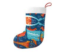 Whjdpp Vikings Chaussettes de Noël imprimées double face Motif bateau pour décoration d'intérieur