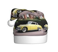 WHJDPP Vintage Car Picture Christmas Hat for Adult for Christmas Halloween New Year Soldes Promotions