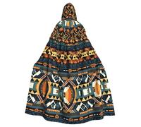 WHJHBD Cape à capuche pour adulte avec nœud papillon et texture ethnique tribale africaine pour Halloween, fête costumée, cosplay