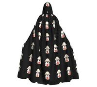 WHJHBD Cape à capuche pour adulte avec nœud papillon - Motif maison champignon de petit monstre - Pour fêtes costumées, cosplay