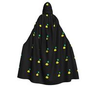 WHJHBD Cape à capuche pour adulte avec nœud papillon - Motif petit monstre tenant un trèfle - Pour fêtes costumées, cosplay