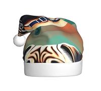 WHJHBD Chapeau de Noël amusant avec imprimé chien carlin heureux pour hommes et femmes, chapeaux de Noël en peluche pour adultes, chapeaux de fête du Nouvel An