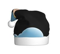 WHJHBD Chapeaux de Noël en peluche imprimés pour hommes et femmes avec inscription « Little Girl lying on the clouds »