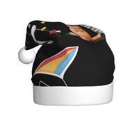 WHJHBD Chaton et chiot cerf-volant imprimé hommes et femmes en peluche chapeaux de Noël chapeaux adultes Nouvel An vacances fêtes casquettes