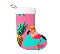 WHJHBD Chaussette de Noël avec imprimé ananas et flamants roses - Accessoire décoratif moelleux et doux pour une utilisation en vrac par les femmes et les hommes