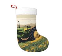 WHJHBD Chaussette de Noël motif tracteur ferme - Accessoire décoratif moelleux et doux pour une utilisation en vrac par les femmes et les hommes