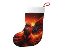 Whjhbd Chaussettes de Noël décoratives avec imprimé Phoenix orange rouge pour remplir de petits cadeaux tels que des bonbons et des petits jouets