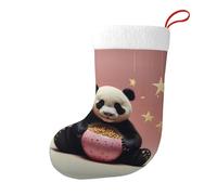 Whjhbd Chaussettes de Noël décoratives avec motif panda et étoiles pour remplir de petits cadeaux tels que des bonbons et des petits jouets