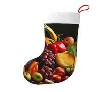 Whjhbd Chaussettes de Noël décoratives imprimées légumes et fruits pour remplir de petits cadeaux tels que des bonbons et des petits jouets