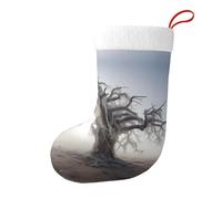 Whjhbd Chaussettes décoratives de Noël imprimées Motif arbres morts pleins de toiles d'araignée pour remplir de petits cadeaux tels que des bonbons et des petits jouets