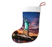 Whjhbd Chaussettes décoratives de Noël imprimées Statue de la Liberté USA pour remplir de petits cadeaux tels que des bonbons et des petits jouets