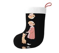 Whjhbd Chaussettes décoratives de Noël pour petite fille marchant avec alpaga pour remplir de petits cadeaux tels que des bonbons et des petits jouets