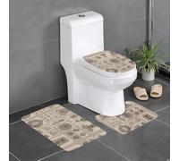 WHJHBD Creations on The Drawing Board Picture Lot de 3 tapis antidérapants pour salle de bain, 61 x 40,6 cm, tapis rectangulaire, en forme de U et ovale pour toilettes, coiffeuse et baignoire