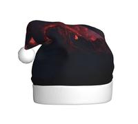 WHJHBD Erupting Volcano Printed Hommes et Femmes Chapeaux de Noël en Peluche Adulte Nouvel An Vacances Party Caps