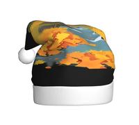 WHJHBD Fallen Leaves on the Creek - Chapeaux de Noël en peluche imprimés pour homme et femme - Pour adulte - Pour le Nouvel An