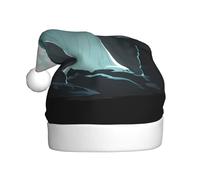 WHJHBD Ghost in front of the cemetery Printed Men's and Women Plush Christmas Hats Adult New Year Holiday Party Caps