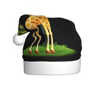 WHJHBD Girafe by the pear tree Printed Men's and Women Plush Christmas Hats Adult New Year Holiday Party Caps