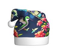 WHJHBD Hummingbird Night sh Printed Hommes et Femmes Peluche Chapeau de Noël Adulte Nouvel An Vacances Fête Casquettes