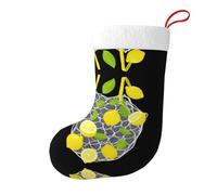 Whjhbd Lemons Falling from The Net Bag Chaussettes de Noël décoratives imprimées pour remplir de petits cadeaux tels que des bonbons et des petits jouets