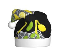 WHJHBD Lemons falling from the net bag Printed Men's and Women Plush Christmas Hats Adult New Year Holiday Party Caps