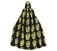 WHJHBD Lemons falling from the net bag Printing Halloween Adult Cape Cape à capuche avec nœud papillon pour fêtes costumées, cosplay