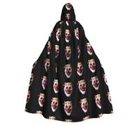 WHJHBD Leonardo_Vision_XL_Clown_Mask_1 Cape à capuche pour adulte avec nœud papillon pour fêtes costumées, cosplay