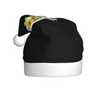 WHJHBD Little Lamb eating Vegetable Salad Printed Men's and Women Plush Christmas Hats Adult New Year Holiday Party Caps